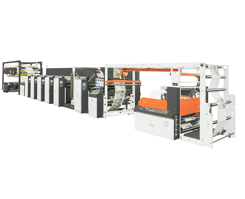 4 farve non-stop servodrevet vandret flexo printmaskine