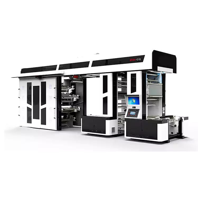 8 farver High-speed Semi-servo Drive Central Impression Flexographic Printing Machine