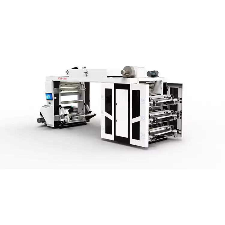 Højhastigheds flexografisk printer Flere farver plastikpose staktype trykmaskine